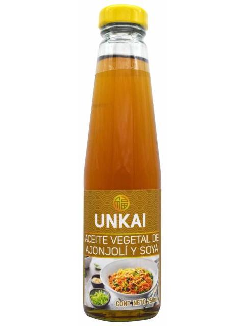 ACEITE VEGETAL DE AJONJOLI Y SOYA 250 ML UNKAI