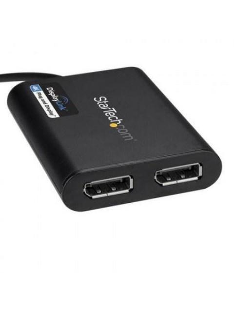 STARTECH  ADAPTADOR USB 3.0 MACHO - 2X DISPLAYPORT HEMBRA NEGRO