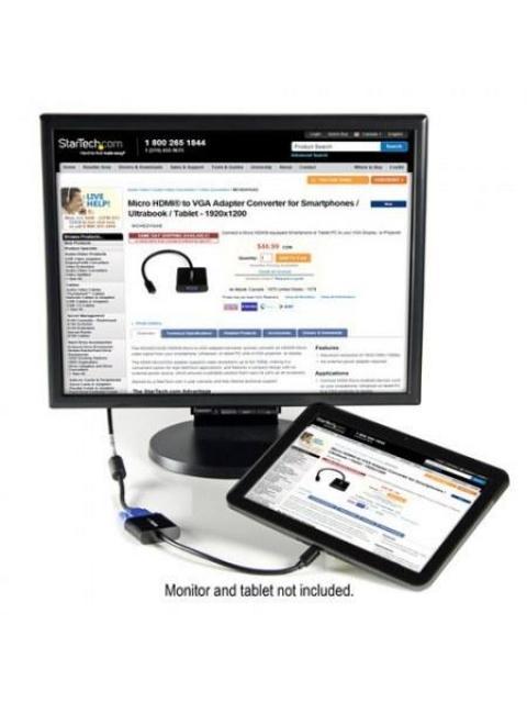 STARTECH  ADAPTADOR MICRO HDMI 19-P MACHO - VGA 15-P HEMBRA NEGRO