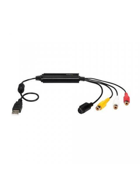STARTECH  ADAPTADOR DE CAPTURA DE VIDEO USB MACHO - COMPOSITE-S-VIDEO-2X RCA HEMBRA NEGRO
