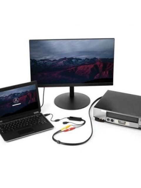 STARTECH  ADAPTADOR DE CAPTURA DE VIDEO USB MACHO - COMPOSITE-S-VIDEO-2X RCA HEMBRA NEGRO