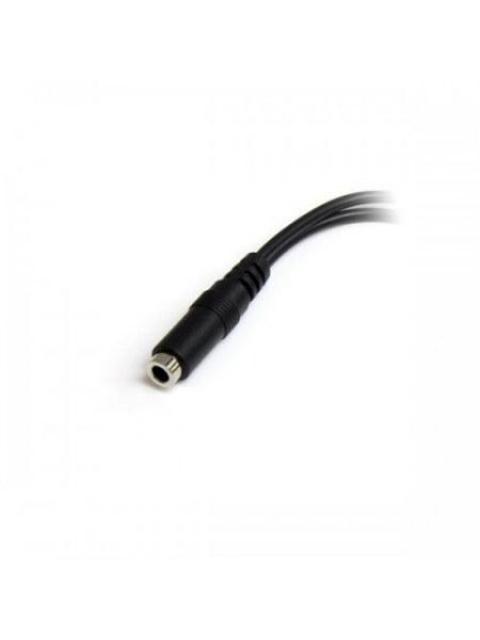STARTECH  CABLE 35MM HEMBRA - 2X DE 35MM MACHO 13CM NEGRO