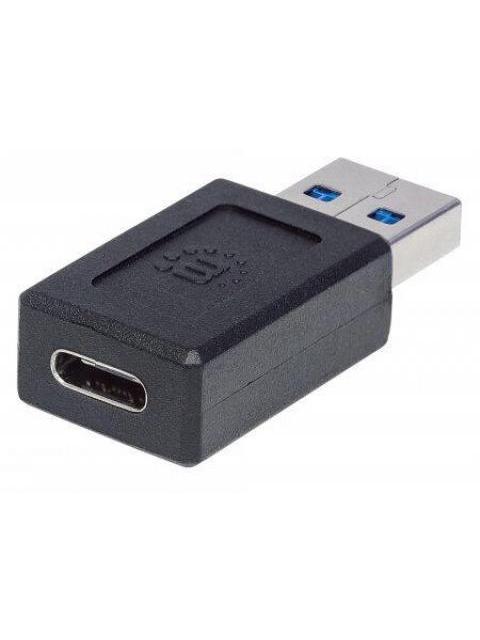 MANHATTAN ADAPTADOR USB C 2.0 HEMBRA - USB A MACHO NEGRO