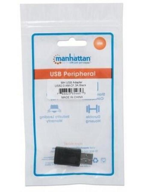 MANHATTAN ADAPTADOR USB C 2.0 HEMBRA - USB A MACHO NEGRO