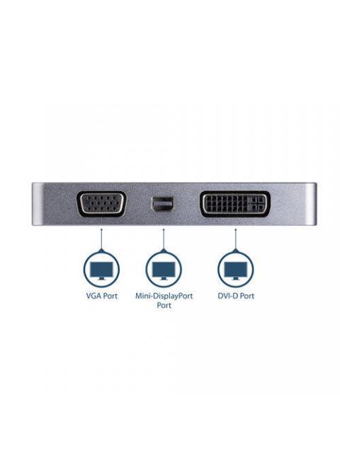 STARTECH  ADAPTADOR DE VIDEO USB-C MACHO - VGA-DVI-HDMI-MDP HEMBRA GRIS