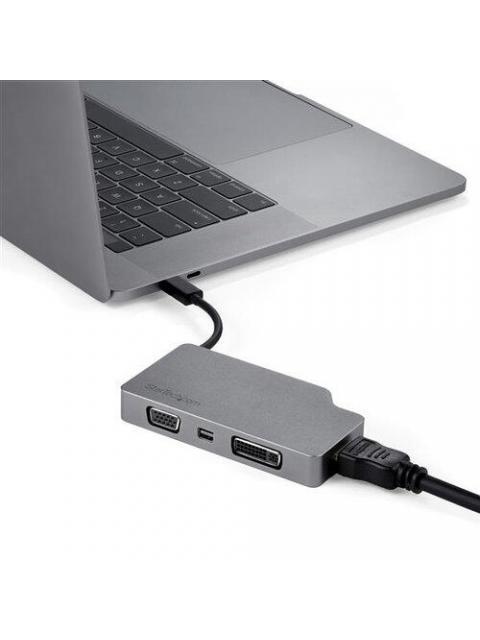 STARTECH  ADAPTADOR DE VIDEO USB-C MACHO - VGA-DVI-HDMI-MDP HEMBRA GRIS