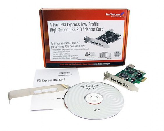 STARTECH  TARJETA PCI EXPRESS PERFIL BAJO USB 2.0 DE ALTA VELOCIDAD