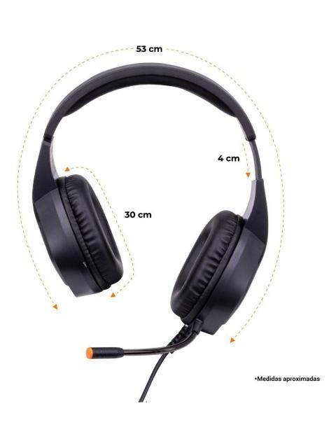 IMMORTAL GAMING AUDIFONOS GAMER MGHS ALAMBRICO 2.2 METROS 3.5MM NEGRO