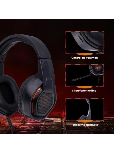 IMMORTAL GAMING AUDIFONOS GAMER MGHS ALAMBRICO 2.2 METROS 3.5MM NEGRO