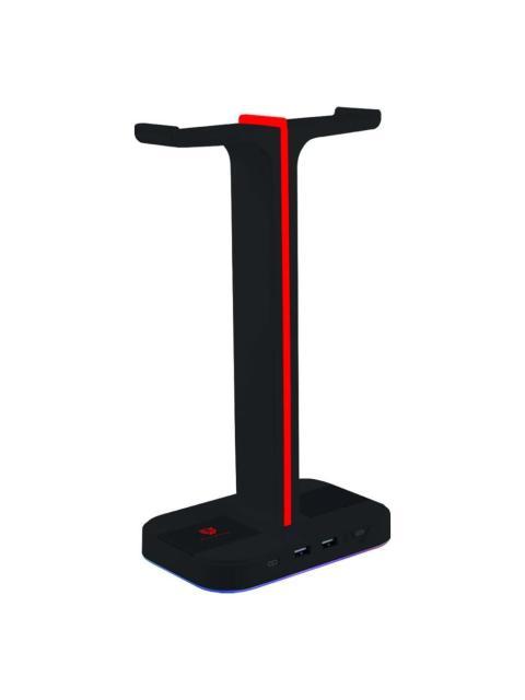 BALAM RUSH BASE PARA AUDIFONOS GAMER ATLAS PRO HRX20 RGB 2X USB NEGRO-ROJO