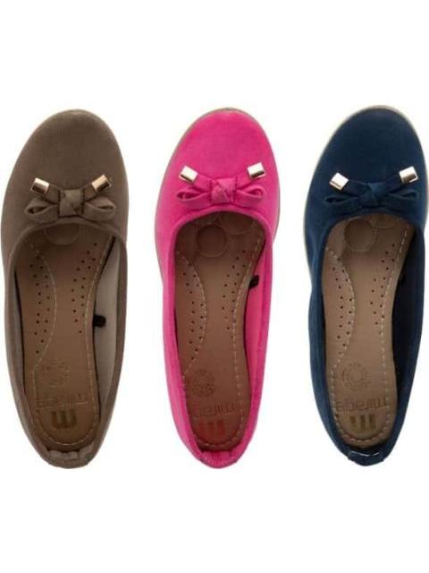 TRIPACK BALLERINAS CON MOÑO MULTICOLOR MIRAGE