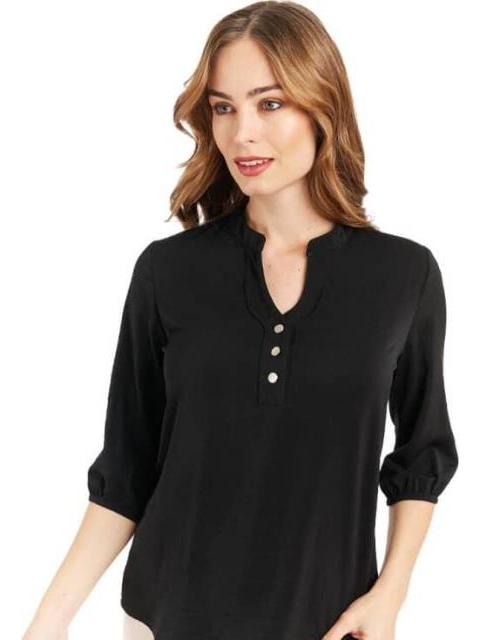 BLUSA CON BOTONES NEGRO YAELI FASHION