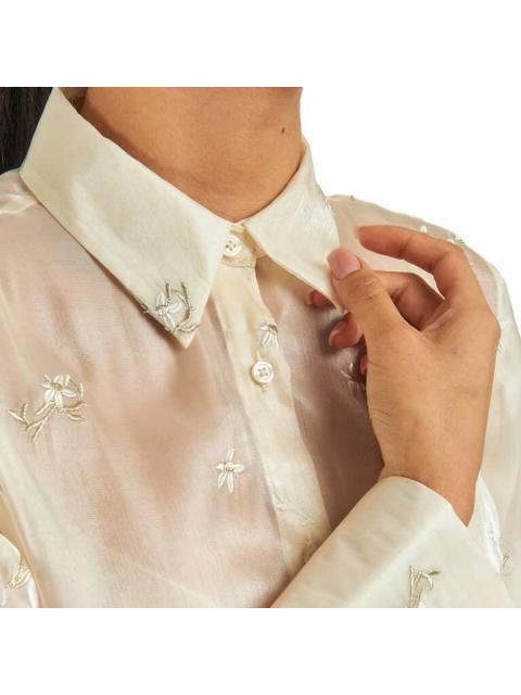 CAMISA CON TRANSPARENCIA BEIGE HOLLY LAND