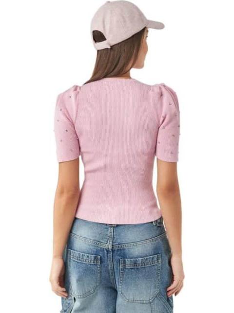 BLUSA CON PEDRERIA ROSA HOLLY LAND