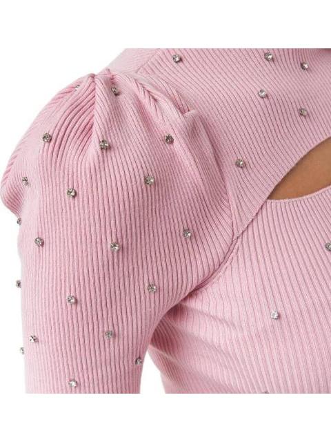 BLUSA CON PEDRERIA ROSA HOLLY LAND
