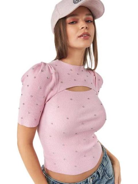 BLUSA CON PEDRERIA ROSA HOLLY LAND