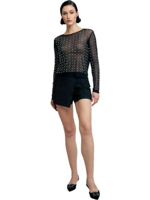 BLUSA MESH PERLAS NEGRO HOLLY LAND