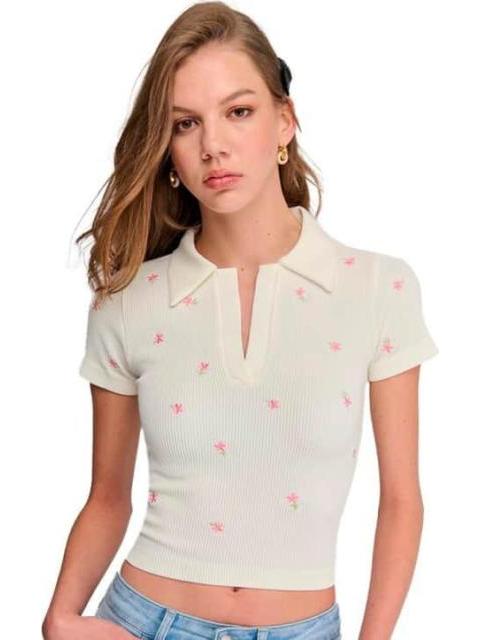 PLAYERA FLORES BLANCO HOLLY LAND