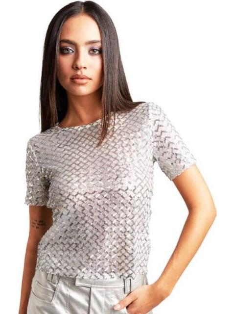 BLUSA LENTEJUELAS LENTEJUELA PLATA HOLLY LAND PREMIUM