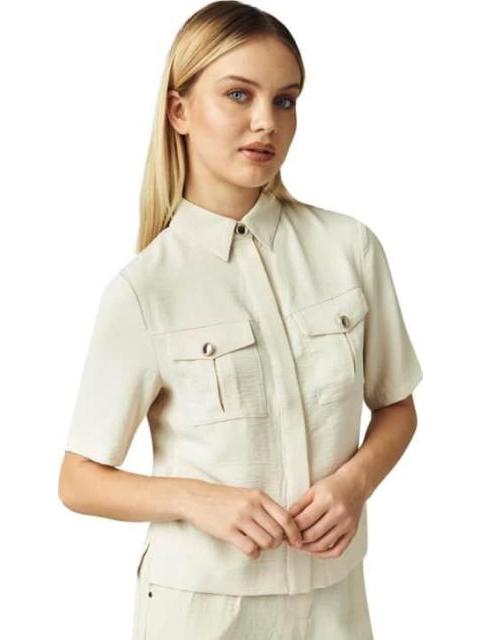 BLUSA LISA MANGA CORTA MARFIL HOLLY LAND
