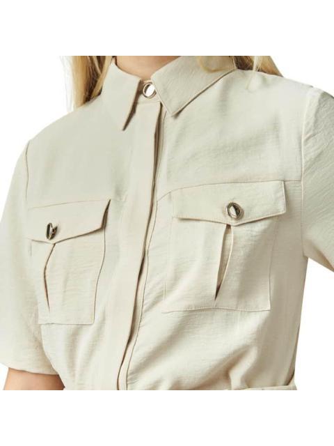 BLUSA LISA MANGA CORTA MARFIL HOLLY LAND