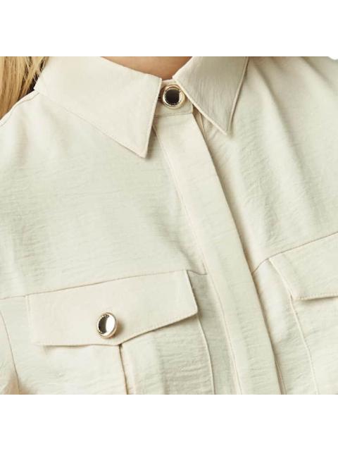BLUSA LISA MANGA CORTA MARFIL HOLLY LAND