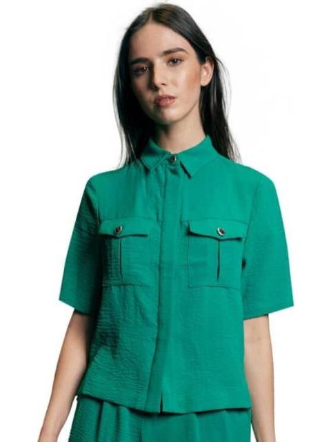 BLUSA LISA MANGA CORTA VERDE HOLLY LAND