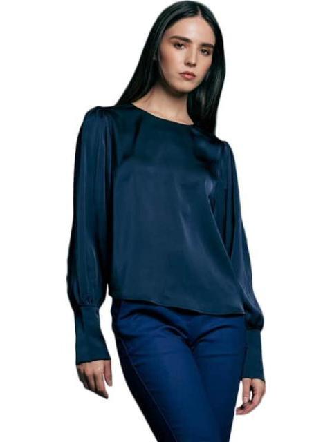 BLUSA SATINADA AZUL MARINO HOLLY LAND