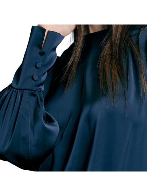 BLUSA SATINADA AZUL MARINO HOLLY LAND