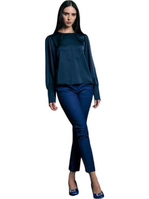BLUSA SATINADA AZUL MARINO HOLLY LAND