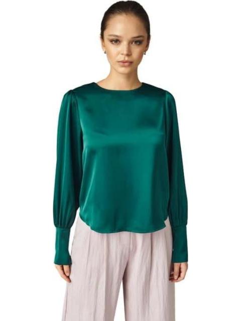 BLUSA SATINADA VERDE HOLLY LAND