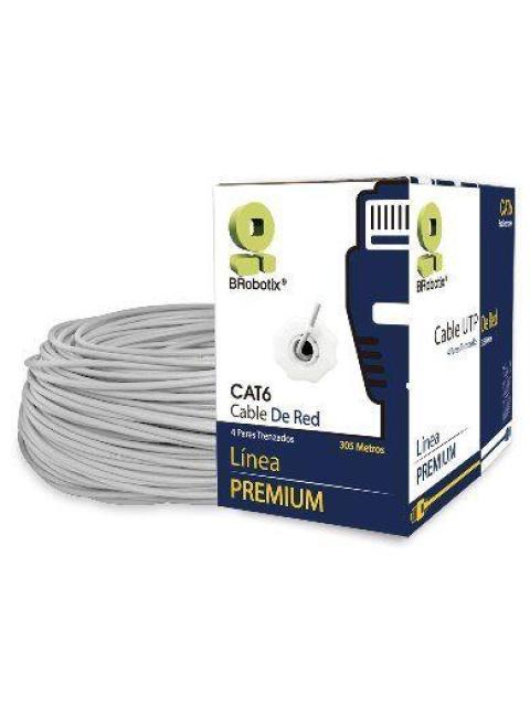 BROBOTIX BOBINA DE CABLE DE RED CAT6 UTP 305 METROS GRIS