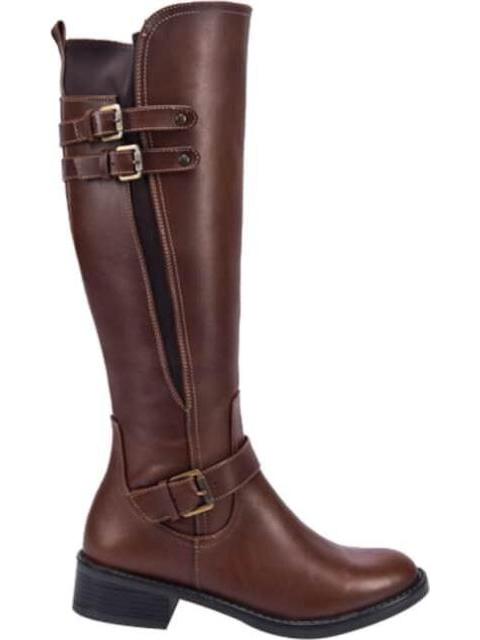 BOTA ALTA DE PIEL COGNAC VIVIS SHOES