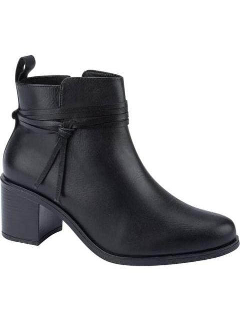 BOTA DE PIEL TACON CUADRADO NEGRO VICENZA