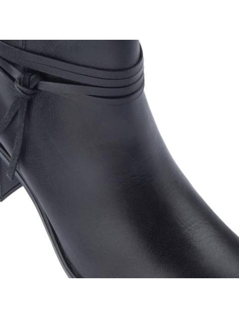BOTA DE PIEL TACON CUADRADO NEGRO VICENZA