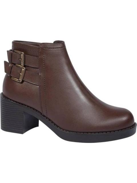 BOTA DE PIEL VACUNO CON HEBILLAS CAFE VIVIS SHOES