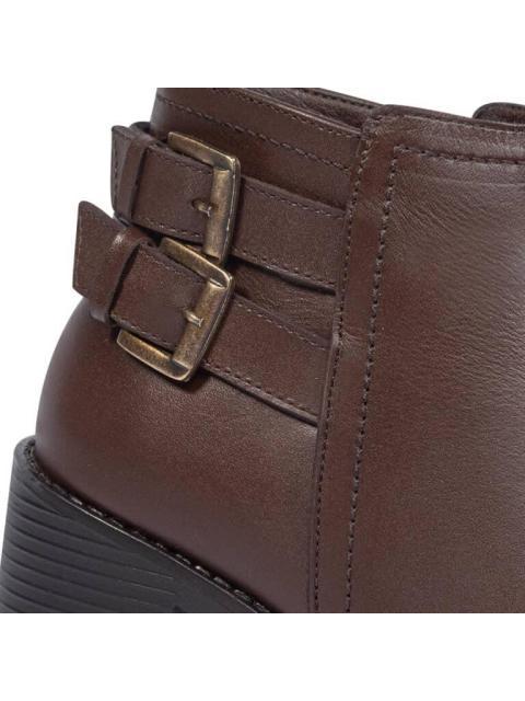 BOTA DE PIEL VACUNO CON HEBILLAS CAFE VIVIS SHOES
