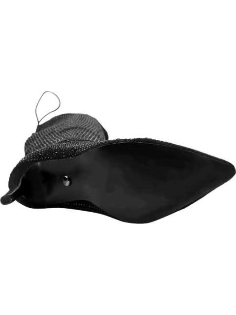 BOTA EXTRA LARGA ANTE STRETCH PIEDRAS TACON DELGADO NEGRO THALIA SODI