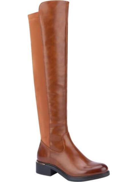 BOTA EXTRA LARGA STRETCH COGNAC TIERRA BENDITA
