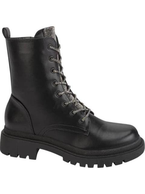 BOTA MILITAR CORDONES PEDRERIA SUELA TRACK NEGRO BELINDA PEREGRIN