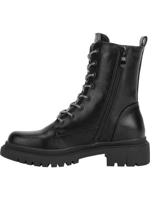 BOTA MILITAR CORDONES PEDRERIA SUELA TRACK NEGRO BELINDA PEREGRIN