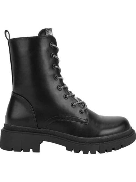 BOTA MILITAR CORDONES PEDRERIA SUELA TRACK NEGRO BELINDA PEREGRIN