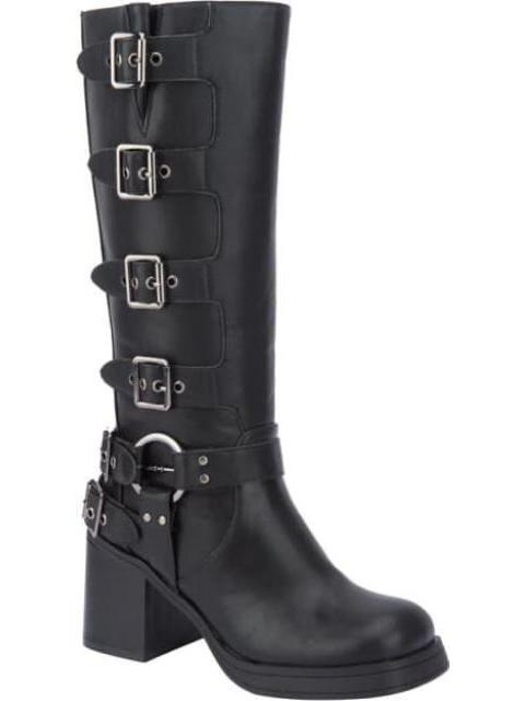 BOTA TACON CUADRADO HEBILLAS NEGRO BELINDA PEREGRIN