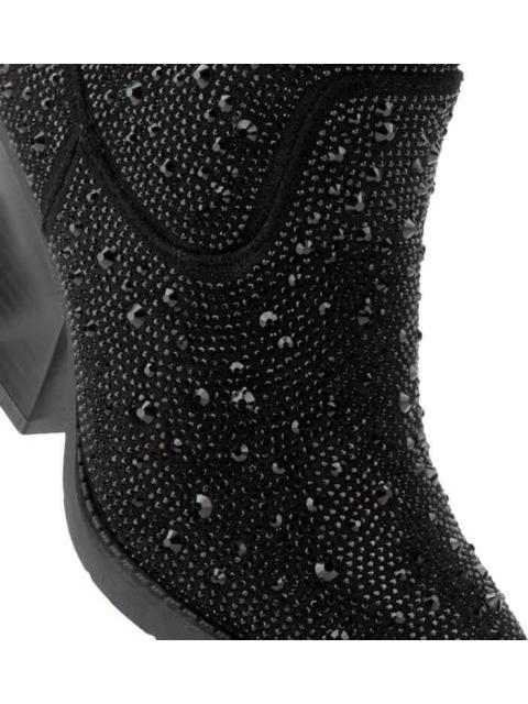 BOTA TEXANA CON PEDRERIA NEGRO THALIA SODI