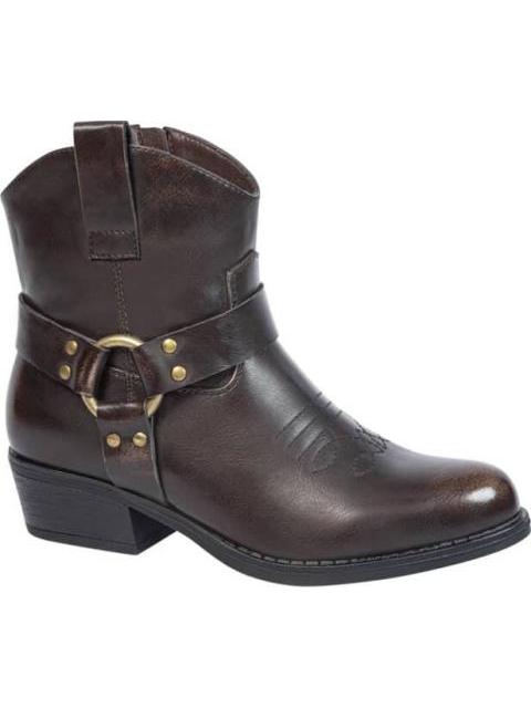 BOTA VAQUERA CON HERRAJE TACON BAJO CAFE TIERRA BENDITA