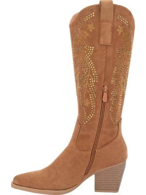 BOTA VAQUERA CON PEDRERIA CAMEL TIERRA BENDITA