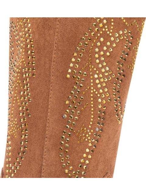 BOTA VAQUERA CON PEDRERIA CAMEL TIERRA BENDITA