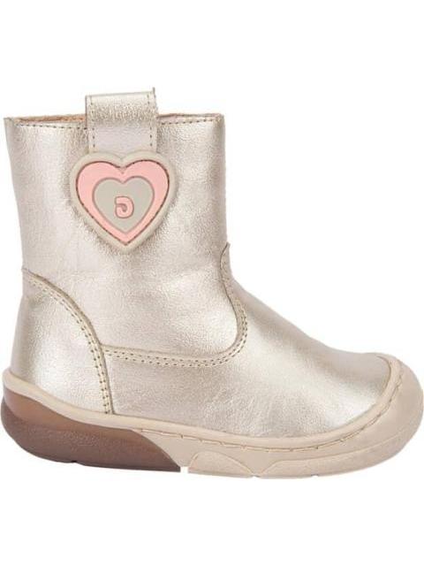 BOTIN DE PIEL CORAZON ROSA DOGI
