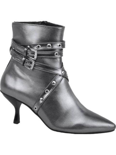 BOTIN EFECTO PIEL METALICO GRIS YAELI FASHION