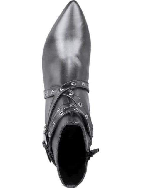 BOTIN EFECTO PIEL METALICO GRIS YAELI FASHION